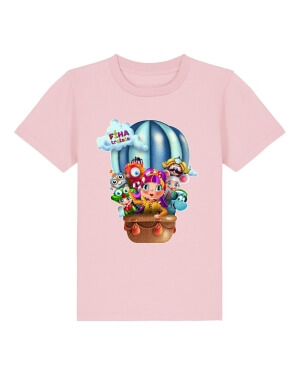 Tričko - FÍHA tralala a kamaráti v balóne - Cotton pink